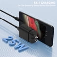 thumbnail image 4 of Paquete de 2 cargadores Essri USB C Fast de 25 W con cable de 3 m, 4 of 4