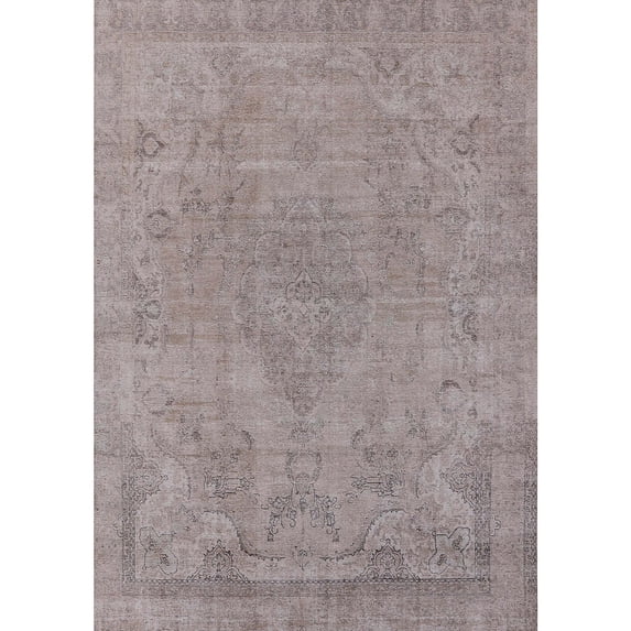 Ahgly Company Machine Washable Indoor Rectangle Industrial Modern Rose Dust Purple Area Rugs, 3' x 5'