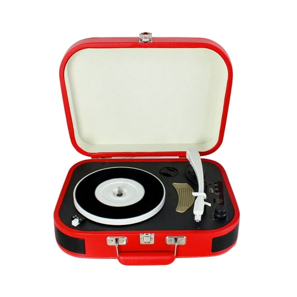 Tomshoo Vintage Phonograph 3 Speed Bt Portable Suitcase Record Player Turntable With Aux Input Rca Output Headphone Jack Usb Port Walmart Com Walmart Com