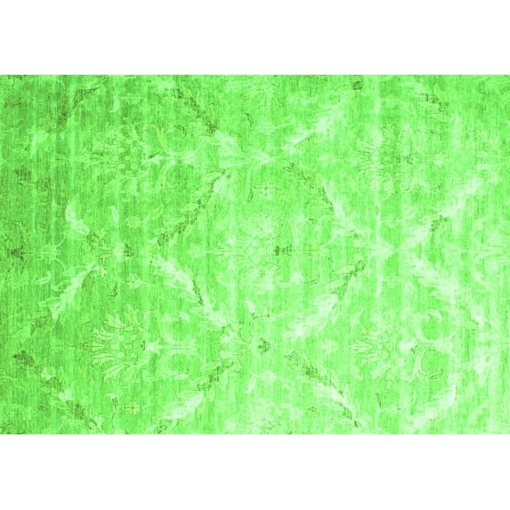 Ahgly Company Indoor Rectangle Abstract Green Contemporary Area Rugs, 5' x 8'