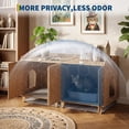 thumbnail image 5 of Double Litter Box Enclosure for 2 Cats - Rattan Hidden Cat Furniture with Litter Mat 2 Hooks & Doors, Large Cat House for 2 Litter Boxes, Easy Clean, 47.2" l x 19.7" w x 23.6" h Brown, 5 of 7