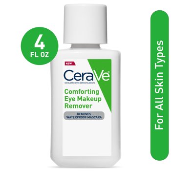 CeraVe Eye Makeup Remover, Waterproof Makeup Remover with Hyaluronic  and Ceramides, Fragrance-Free, 4 fl oz
