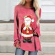 thumbnail image 2 of Camisas Navideñas Para Mujer Camisetas de Manga Larga Casual Navidad Impresión Cuello Redondo Túnica Jersey Odeerbi ODB201062, 2 of 5