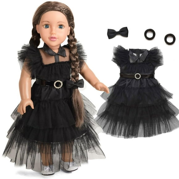 Sweet Dolly 18 Inch Doll Clothes Black Party Dress Costume Doll Accessories for 18 Inch Dolls (Doll NOT Included)