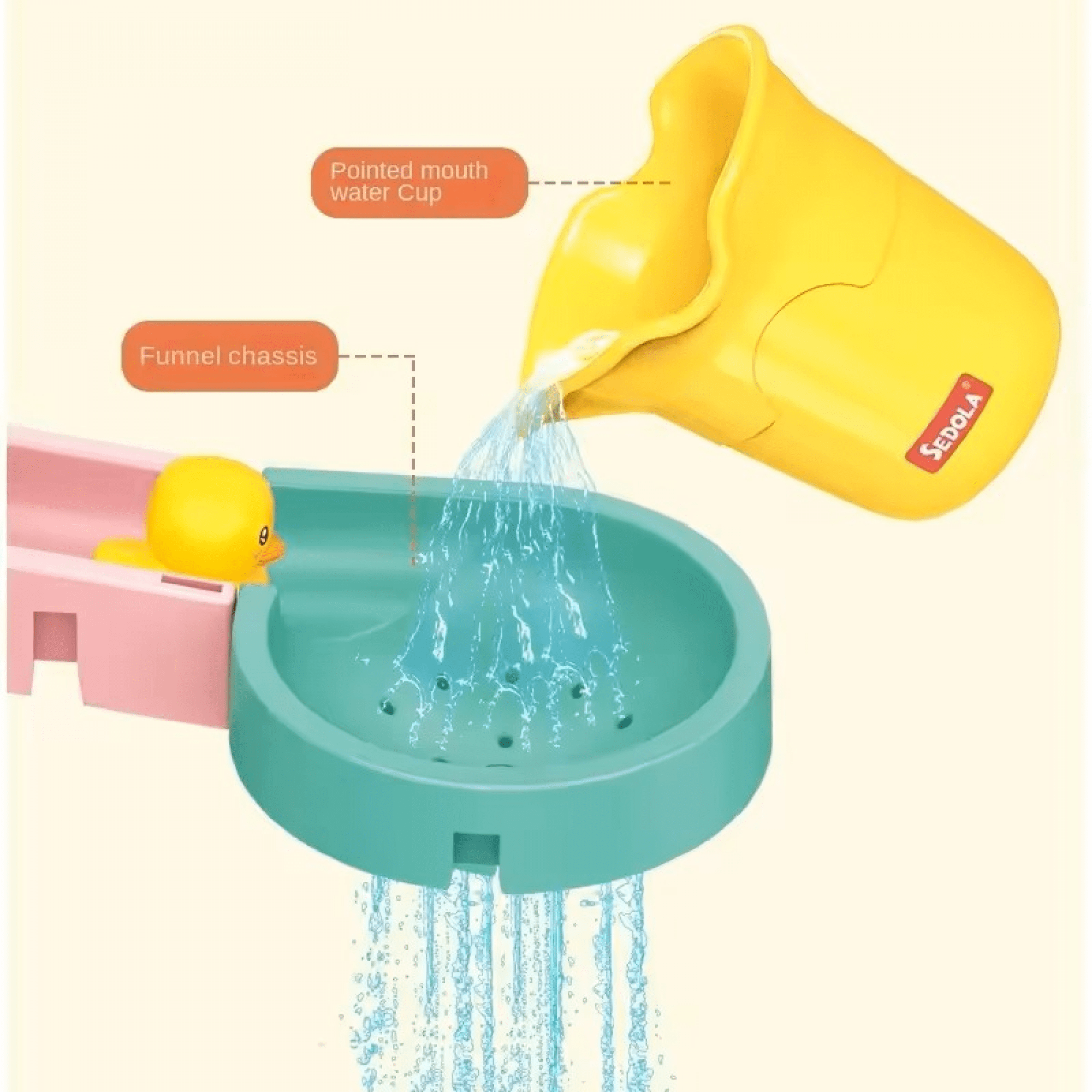 Bath Toys Duck Water Track, Building Kit Pool Toys for 6 7 8 Years Old Birthday Gifts