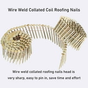 ALL-CARB 3600 Count Coil Roofing Nails 15-Degree Round Head Smooth Electrogalvanized Coil Roofing Nails 7/8 Inch, 0.12 Inch Ring Shank, Wire Weld Collated Roofing Nails Cap Warp 8.8-9mm