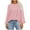 Pink, variant on Diufon Casual Fall Tops for Women Round Neck Long Sleeve Pullover Tops Solid Color Blouses