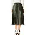 thumbnail image 3 of MODA NOVA Junior's Metallic Accordion Elastic Waist Pleated Midi Skirt, 3 of 6