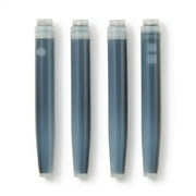 MUJI 44596906 Polycarbonate Fountain Pen Cartridge, Black, 58 x 7.5mm, 4 Pieces