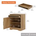 thumbnail image 5 of WAMPAT 24.3-inch Tall Farmhouse End Table Set of 2 with Drawer and Barn Door Cabinets for Living Room,Wood Scoring-Style Purposeful Distressing,Vintage Oak, 5 of 5