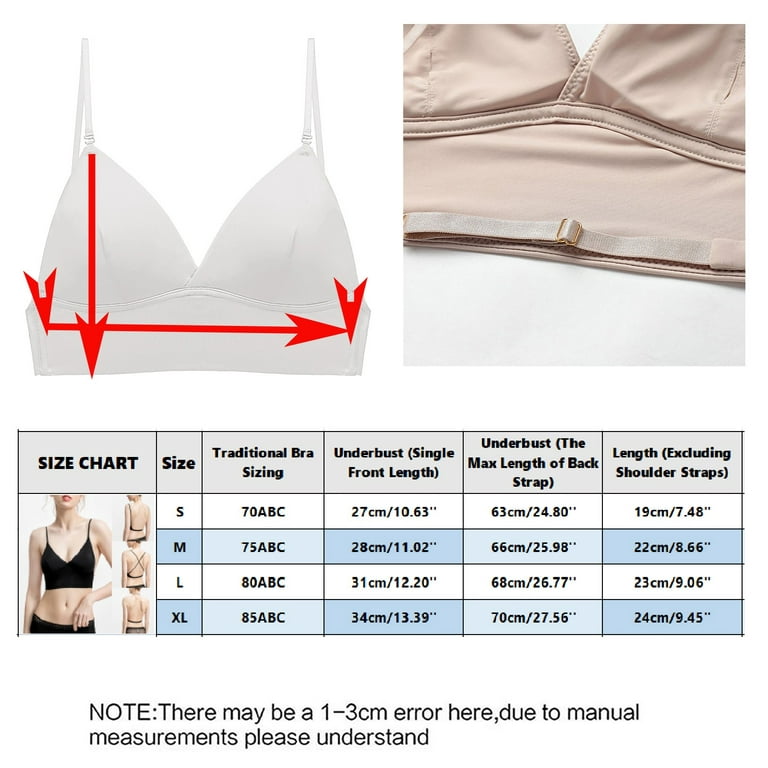 CAICJ98 Bras For Women Low Cut Bra For Womens Deep V Underwear Bralette  Crop Top Female Bra Push Up Brassiere Bra Black,White,L 