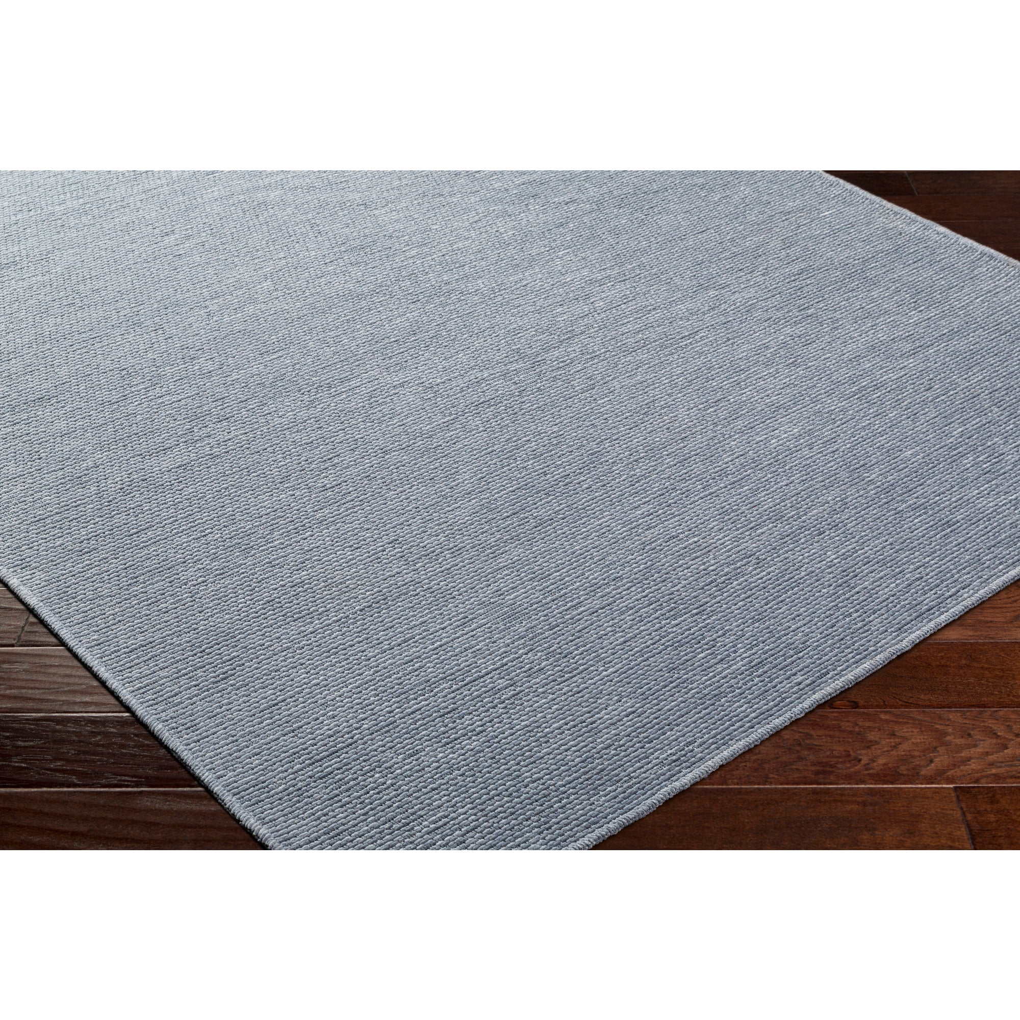 Livabliss Quebec Solid Print Machine Washable Indoor Area Rug, Denim ,9'2" x 12'