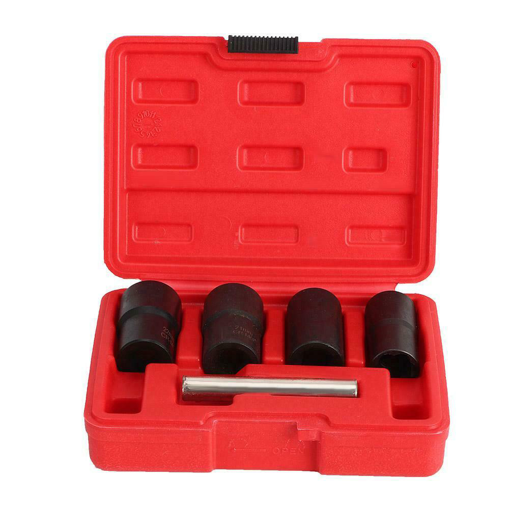 5pcs Car Tire Screw Extractor Sleeve Nut Removal Tool Kit Chromium