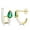 White, variant on Bob Mackie Jewelry Silver Plated Brass Pear-Shaped Cubic Zirconia and Double Row Turquoise Enamel Hoop Earrings