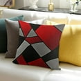 thumbnail image 3 of Patifu Decorative Pillows for Couch Red and Black,  Black Red Pillow Covers Set Outdoor Abstract Throw Pillowcase Geometric Square Cushion Cases with Zipper for Sofa Bed Couch Living Room 12x12in, 3 of 5