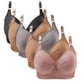 thumbnail image 2 of Gymayou 5 Pack High Support Wireless Bras for Women Adjustable Strap Full Coverage Comfort Bra Lift Up Everyday Bras Multicolor #40 5XL, 2 of 7