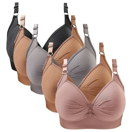 Pumping Bra  Cotton Nursing Bras For Breastfeeding  Thin Laceless Steel Ring Comfortable Breathability Underwear Large Size Brater Buckle Female Bra Deep V Neck Vest Bralette Wireless Seamless Bra