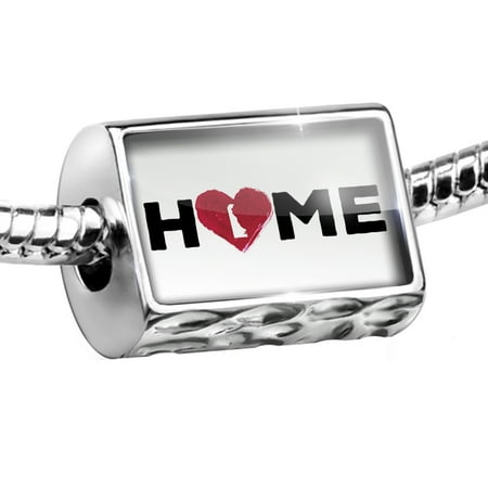 Delaware State Charm - Bead Home with State Heart Shape Delaware Charm Fits All European Bracelets