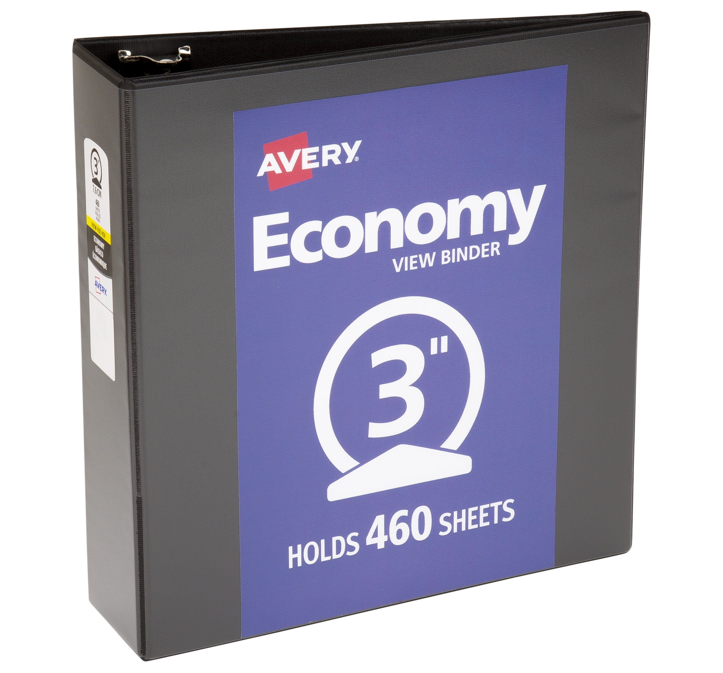 Avery 3' Economy View Binder, Round Rings, Black, 460 Sheets