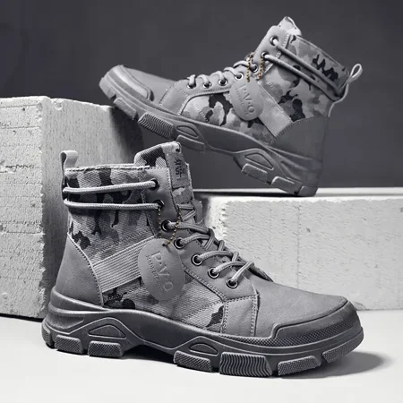 

Autumn And Winter Men‘s High-top Canvas Camouflage Boots