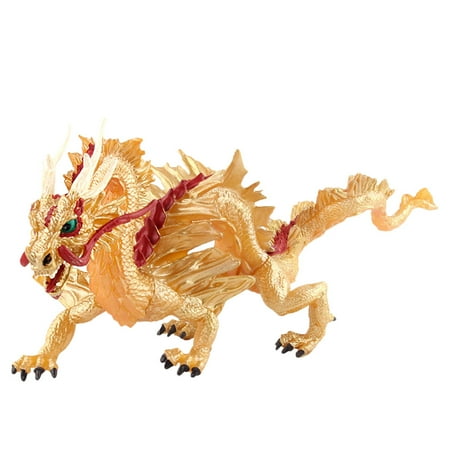 

1Pc Simulation Dragon Solid Animal Figure Toy Model Decoration for Kid (Golden Dragon)