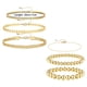 thumbnail image 2 of Juego de pulseras de cadena con cuentas de oro para mujer, pulsera de eslabones de cadena de oro fino y delicado chapado en oro real de 20 quilates, pulseras de oro ajustables apilables, joyería para, 2 of 5