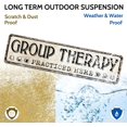 thumbnail image 5 of Group Therapy Practiced Here Retro Tin Metal Sign Bar Cave Beer Signs for Cafe Bar Pub Beer Club Wall Decor 4"x 16", 5 of 5