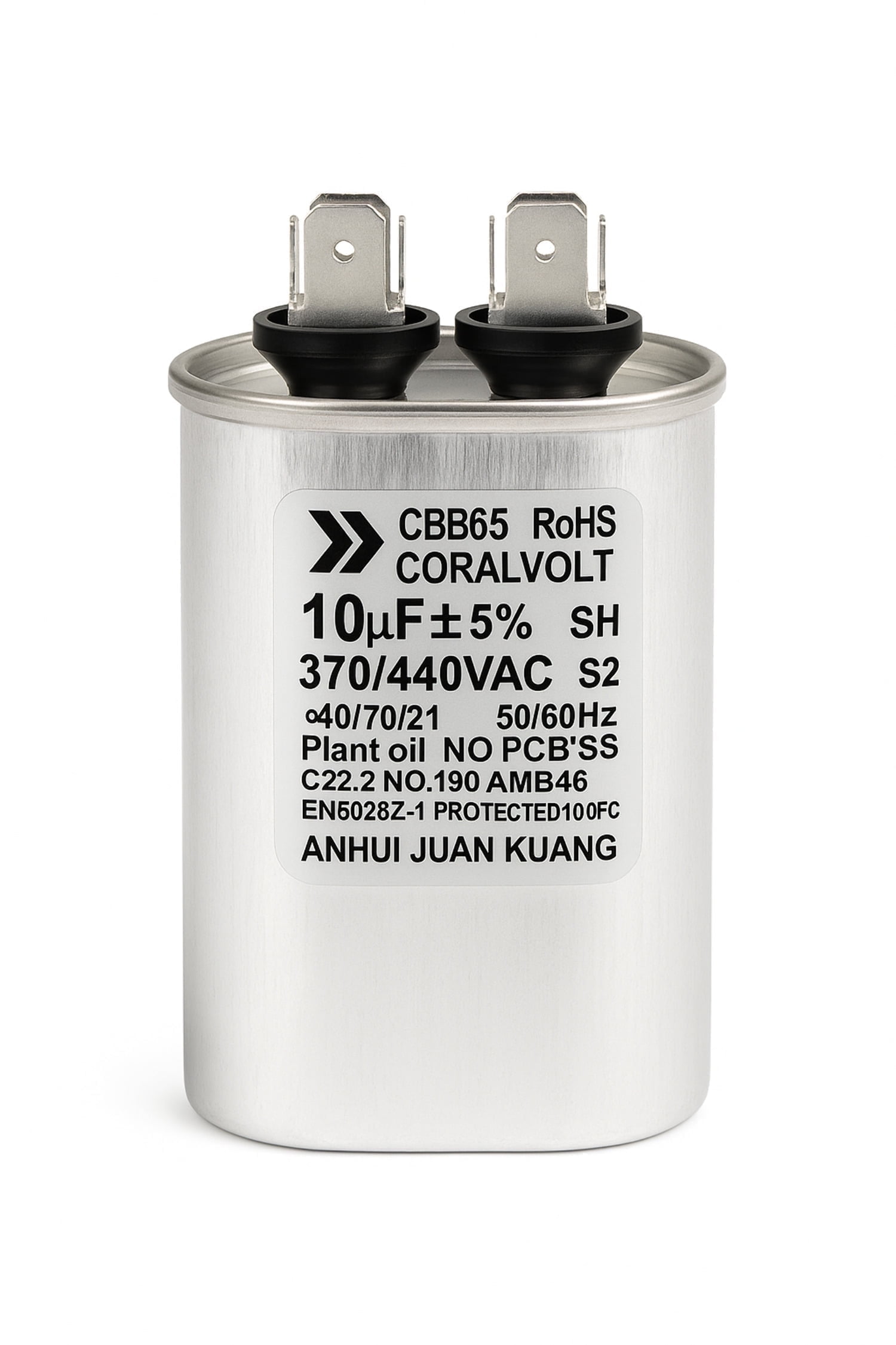 RＦ 45+5 MFD x 440 Run Capacitor # 97F9851 - JustCapacitors.com