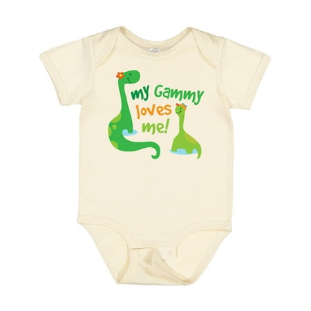 

Inktastic My Gammy Loves Me Grandson Dinosaur Gift Baby Boy Bodysuit