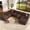 Dark Brown-4 Seater-Ottoman-Chaise, variant on Neche 141.7" Oversized Boneless Sectional Couch, Modern 7 Seater Modular Sofa with Chaise & Ottoman, Deep Seat Corduroy Cloud Couches for Living Room, No Assembly Required, Dark Gray