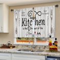 thumbnail image 4 of 24 Inch Length for Small Windows 2 Panel Set Rustic Kitchen Curtains Short Vintage Country Wooden Board Farmhouse Rod Pocket Farm Retro Wood Funny Quotes Bedroom Living Room 26Wx24H Inch, 4 of 5