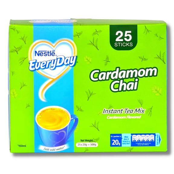 Nestle Everyday Instant Tea Mix Cardamom Chai Just Add Hot Water, 25 Sachet