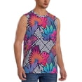 thumbnail image 2 of Daiia Tropical Leaves Printed Men's Tank Tops,Casual Soft Sleeveless Gym Muscle Shirts Bodybuilding Tee-Small, 2 of 8