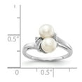 thumbnail image 3 of Solid 14k White Gold 5.5mm Freshwater Cultured Pearl VS Diamond Ring Band Size 7 (.034 cttw.), 3 of 4