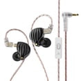thumbnail image 1 of Injueey Auriculares intrauditivos con Cable desmontable de 3,5mm, auriculares con cancelación de ruido para teléfono, auriculares dinámicos de 2 pines Electrónica Negro con micrófono, 1 of 6