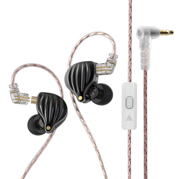 Cateissary Auriculares intrauditivos con Cable desmontable de 3,5mm, auriculares con cancelación de ruido para teléfono, auriculares dinámicos de 2 pines Electrónica Negro con micrófono