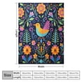 thumbnail image 4 of ONETECH  Mexico Floral Throw Blankets,Mexican Rainbow with Birds and Flowers Cozy Warm Bed Couch Blanket, Farmhouse Mexico Otomi Flannel Throws to Decorate The Room and Bedroom, Dark Green, 4 of 6