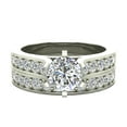 thumbnail image 4 of Wedding Ring Set for Women Gift Box Authenticity Cards 14K White Gold w/Band 1-1.10 CT (G, SI), 4 of 5