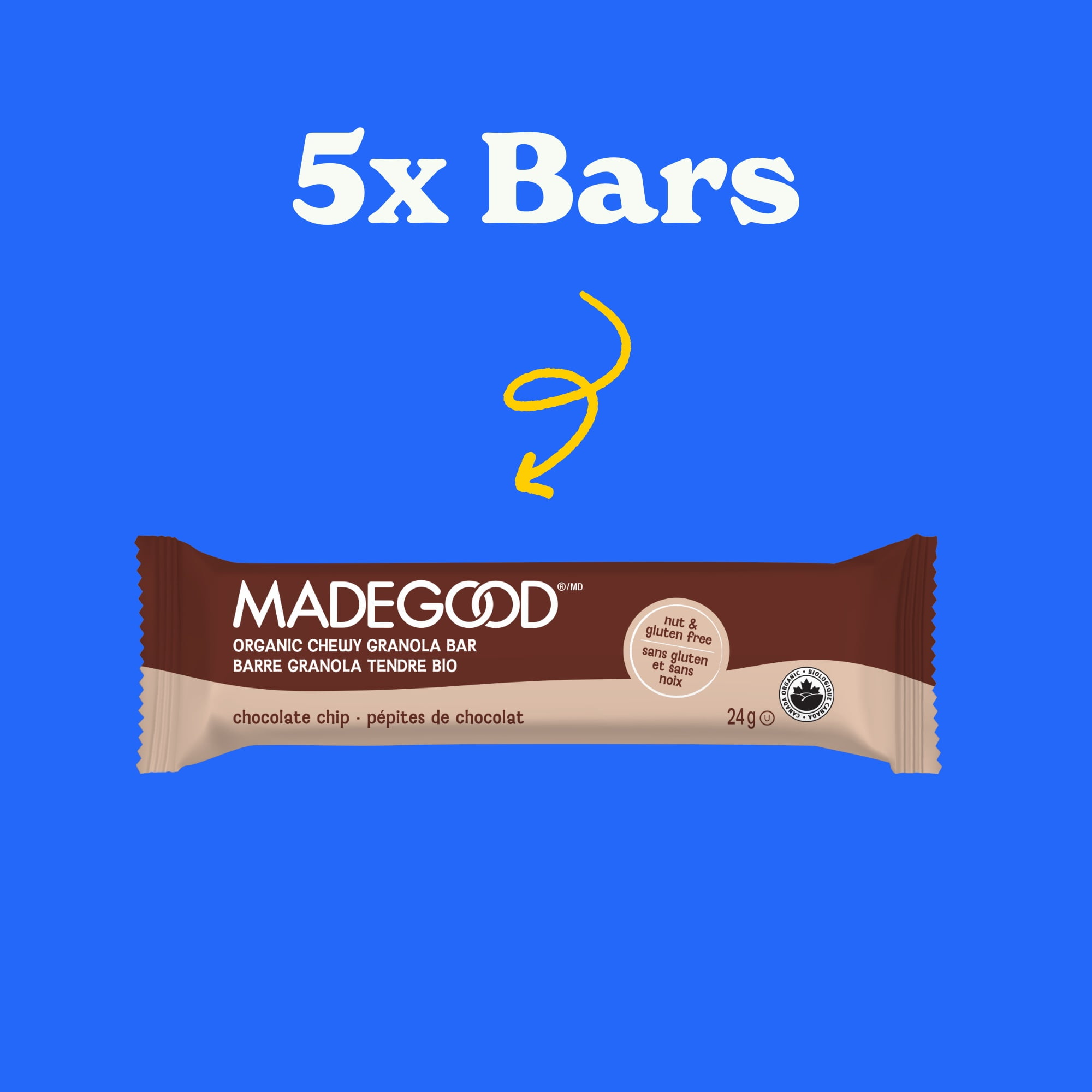 MadeGood Chocolate Chip Granola Bars 5 bars