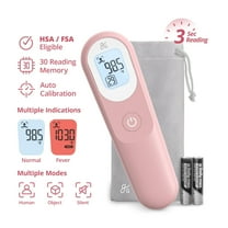 Greater Goods Baby Thermometer, No-Touch Infrared Forehead Thermometer for Infants, Newborns & Toddlers with Fever Alarm, Backlit Display, HSA FSA Eligible, Also for Kids & Adults, Pink