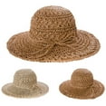 thumbnail image 2 of Women Foldable Crochet Knit Straw Hat Large Brim Sun Protection Sunhat Beach Cap, 2 of 10