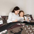 thumbnail image 4 of Castle Fairy Rustic Deer Hunting Full Size Comforter Sets 3-Piece,Vintage Checkered Camo Bedding Comforter Set,Gray Black White,Black Reversible,1 Comforter and 2 Pillowcases, 4 of 6