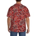 thumbnail image 3 of Kdxio Men's Hawaiian Shirt for Men Short Sleeve Shirt Vintage Red Paisley Summer Casual Holiday Beach Button Down T-Shirts, 3 of 5