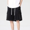 thumbnail image 4 of B91xZ Men's Slim Cut-Off Short Ripped Distressed Slim Fit Holes Denim Shorts,Black 5XL, 4 of 4