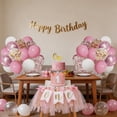 thumbnail image 3 of 1st Birthday HighChair Banner Birthday Baby Girl, Pink White Balloons, Tulle And Ribbon Banner, Cake Smash Photo Prop for One Year Old First Birthday Party Decorations (Pink), 3 of 6