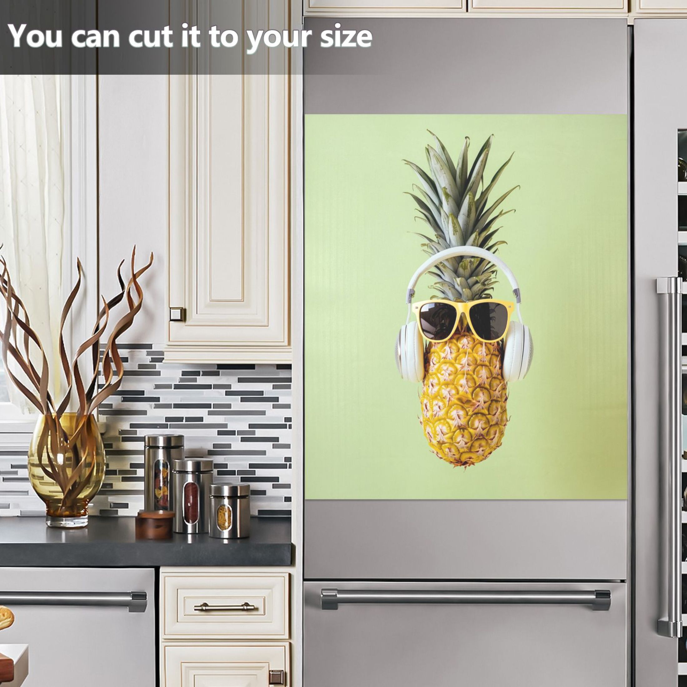 Dishwasher Magnetic Sticker 23x26 Inch Refrigerator Magnetic Sticker Washing Machine Magnetic Sticker Kitchen Panel Magnetic Sticker Home Decor Cool Sunglasses Pineapple