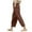 Coffee, variant on Simua Women's Cotton Linen Pants Casual Solid Color Lightweight Drawstring Elastic Waist Trousers with Pockets