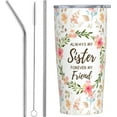 thumbnail image 2 of Sister Coffee Mug with Lid and Straws 20oz Water Bottle Stainless Steel Insulated Tumblers Gifts for Sisters, 2 of 6