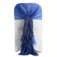 thumbnail image 2 of BalsaCircle 6 Royal Blue Premium Solid Curly Chiffon Chair Sashes Slipcovers, 2 of 4