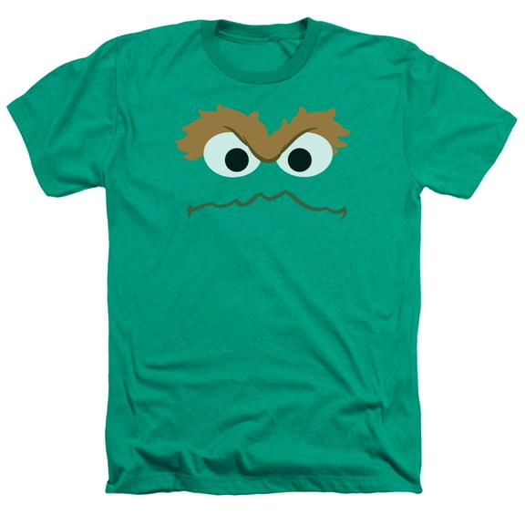 Sesame Street - Oscar Face - Heather Short Sleeve Shirt - X-Large